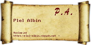 Plel Albin névjegykártya